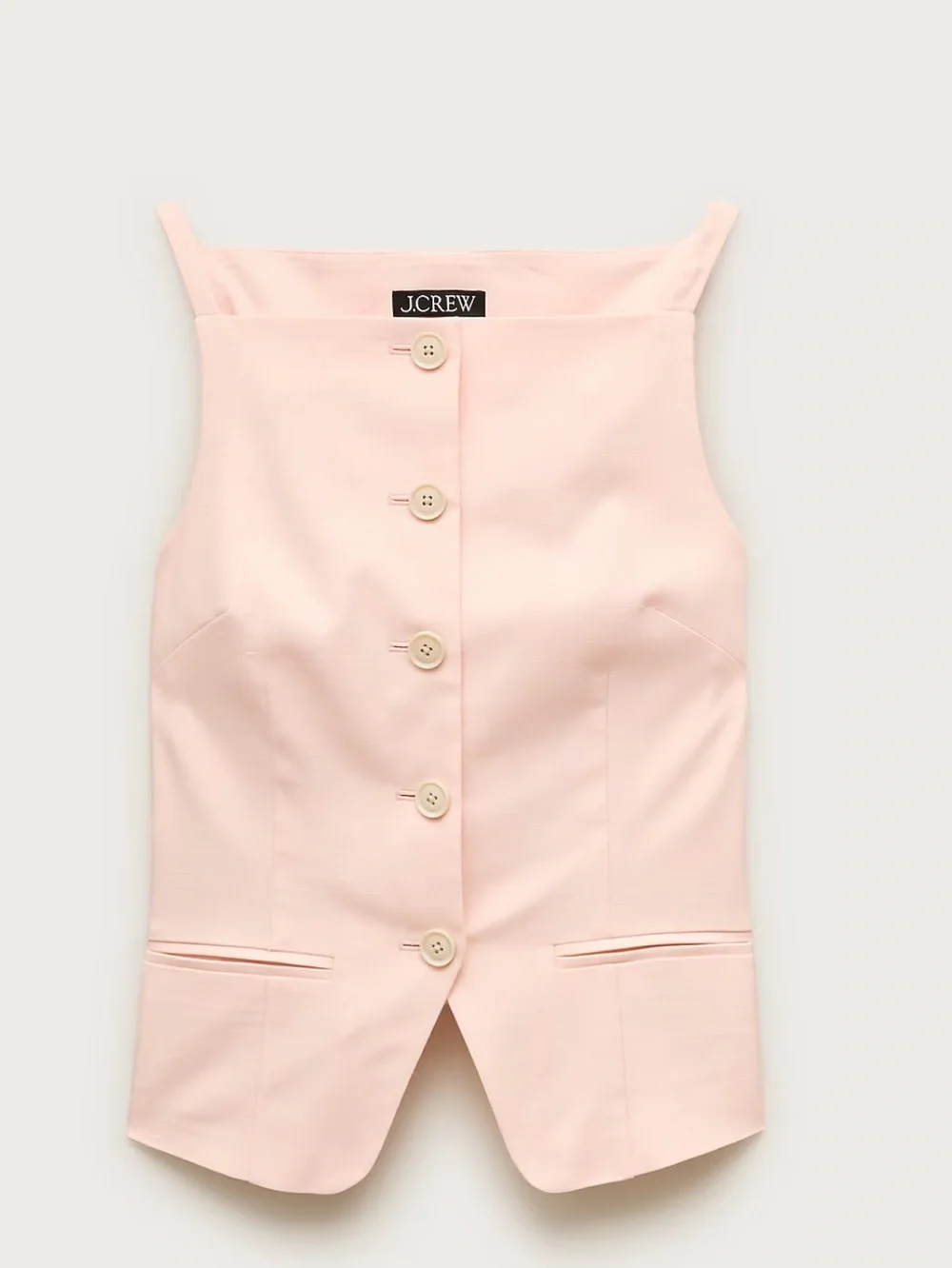 NWT J. Crew Button Up Cutaway Tank Top Gramercy Linen Blend Size 16